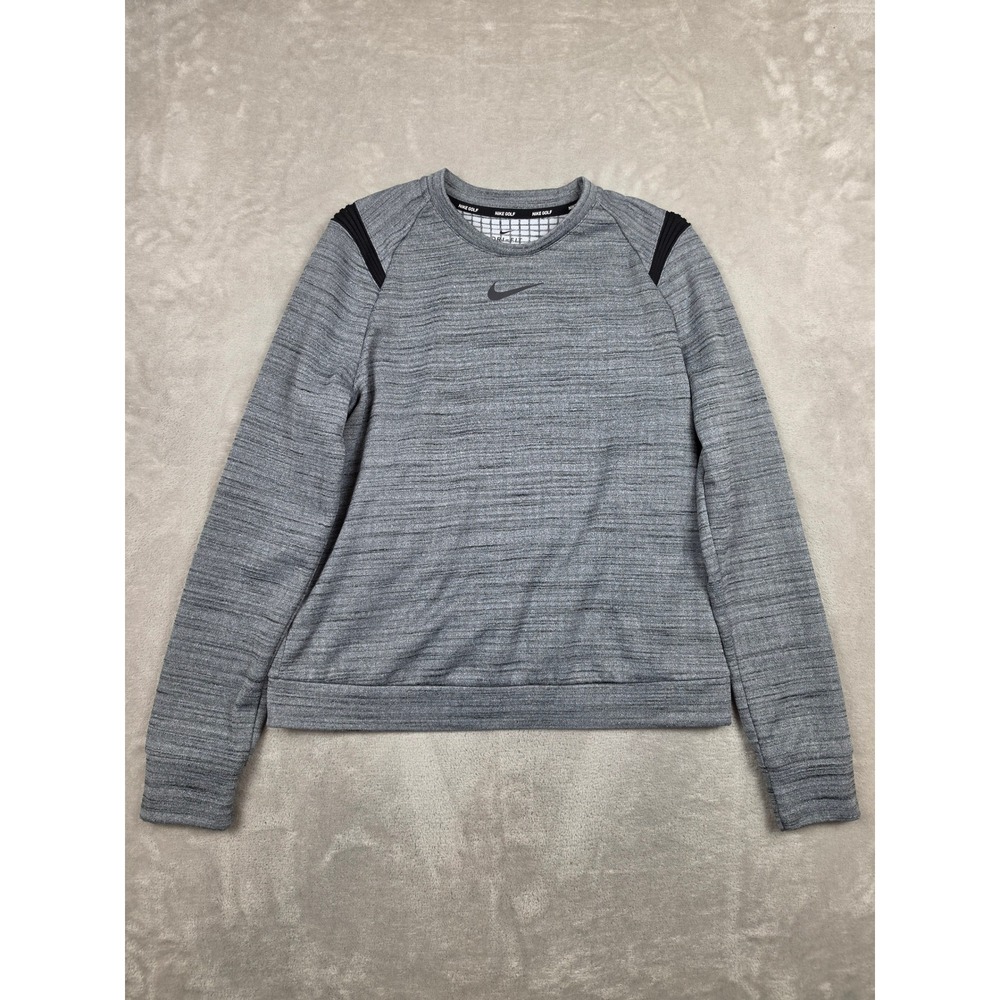 Nike Sphere Golf Thermal Sweatshirt Womens L Gray Dri-Fit Fleece Pullover 855247
